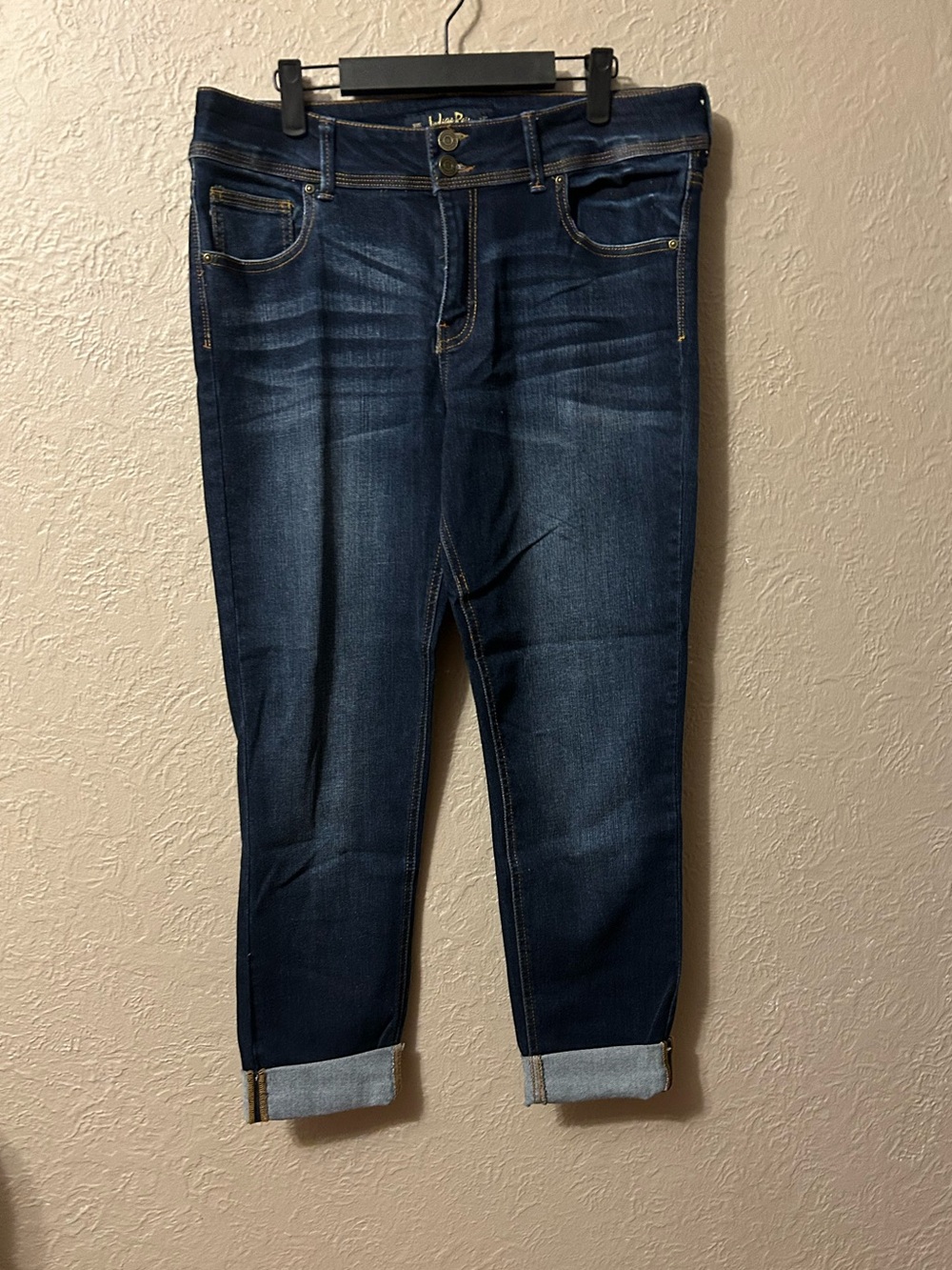 Indigo Rein Men's Slim Straight Jeans - Dark Blue